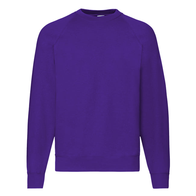 Purple - Front - Fruit Of The Loom Mens Raglan Sleeve Belcoro® Sweatshirt