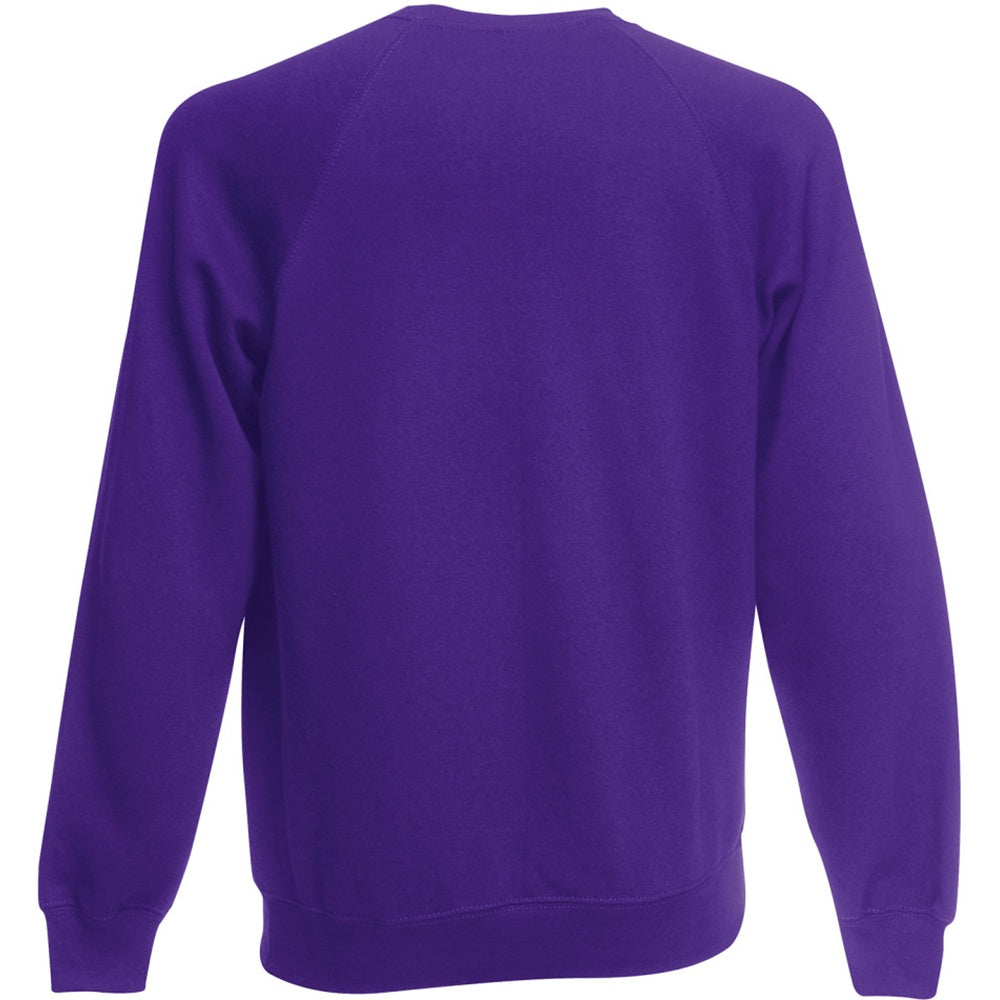 Purple - Back - Fruit Of The Loom Mens Raglan Sleeve Belcoro® Sweatshirt
