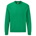 Heather Green - Front - Fruit Of The Loom Mens Raglan Sleeve Belcoro® Sweatshirt
