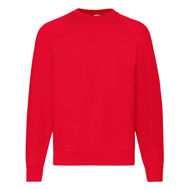 Red - Front - Fruit Of The Loom Mens Raglan Sleeve Belcoro® Sweatshirt