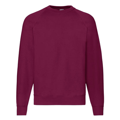 Burgundy - Front - Fruit Of The Loom Mens Raglan Sleeve Belcoro® Sweatshirt