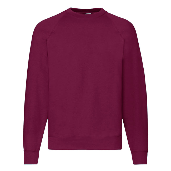 Burgundy - Front - Fruit Of The Loom Mens Raglan Sleeve Belcoro® Sweatshirt