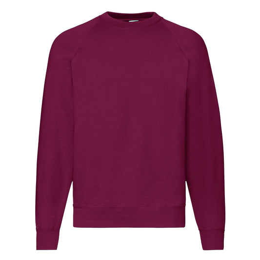 Burgundy - Front - Fruit Of The Loom Mens Raglan Sleeve Belcoro® Sweatshirt