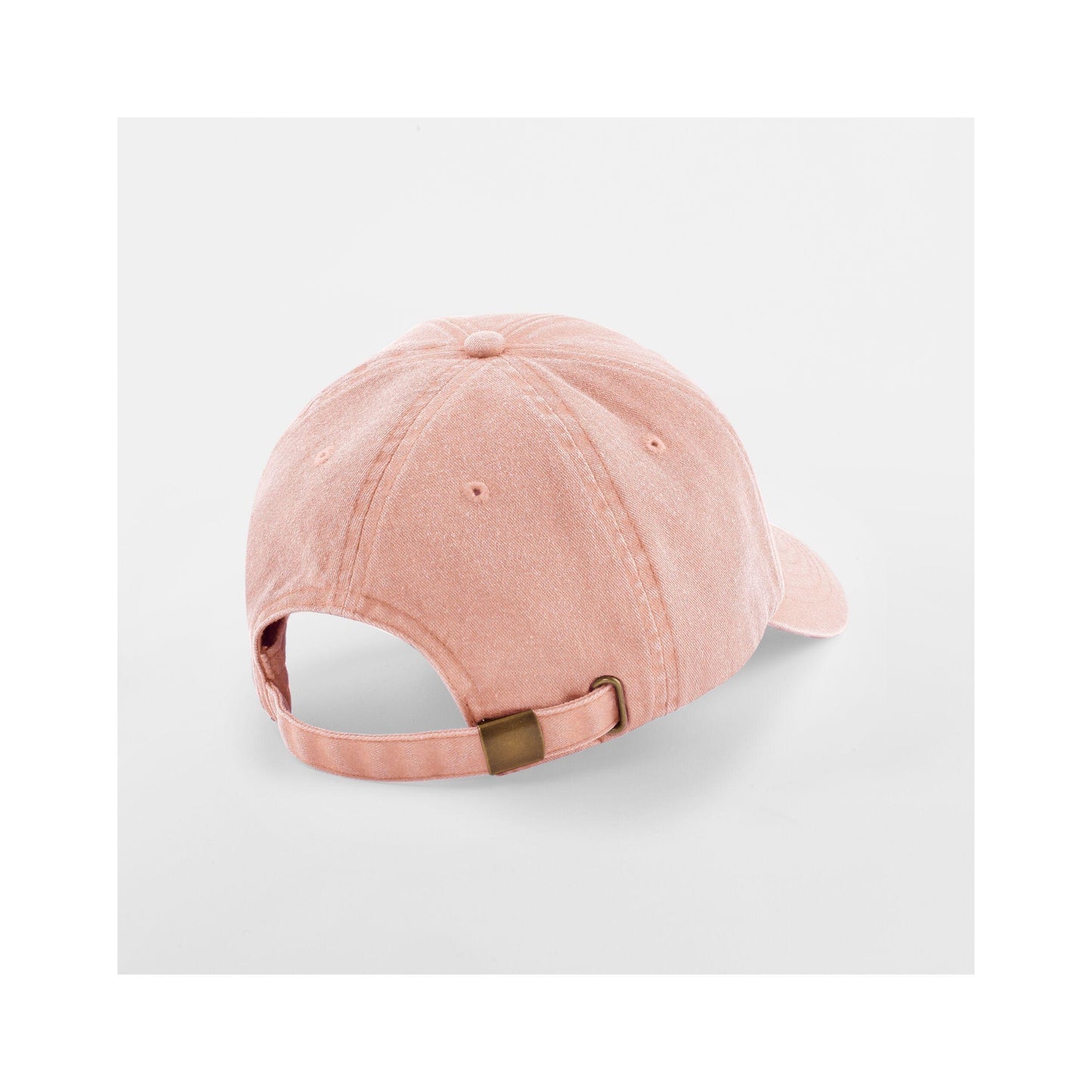 Peach - Side - Beechfield Unisex Low Profile Vintage Denim-Look Cap