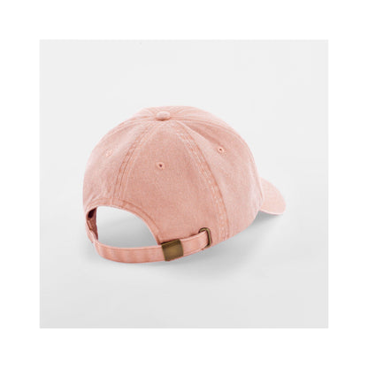 Peach - Side - Beechfield Unisex Low Profile Vintage Denim-Look Cap