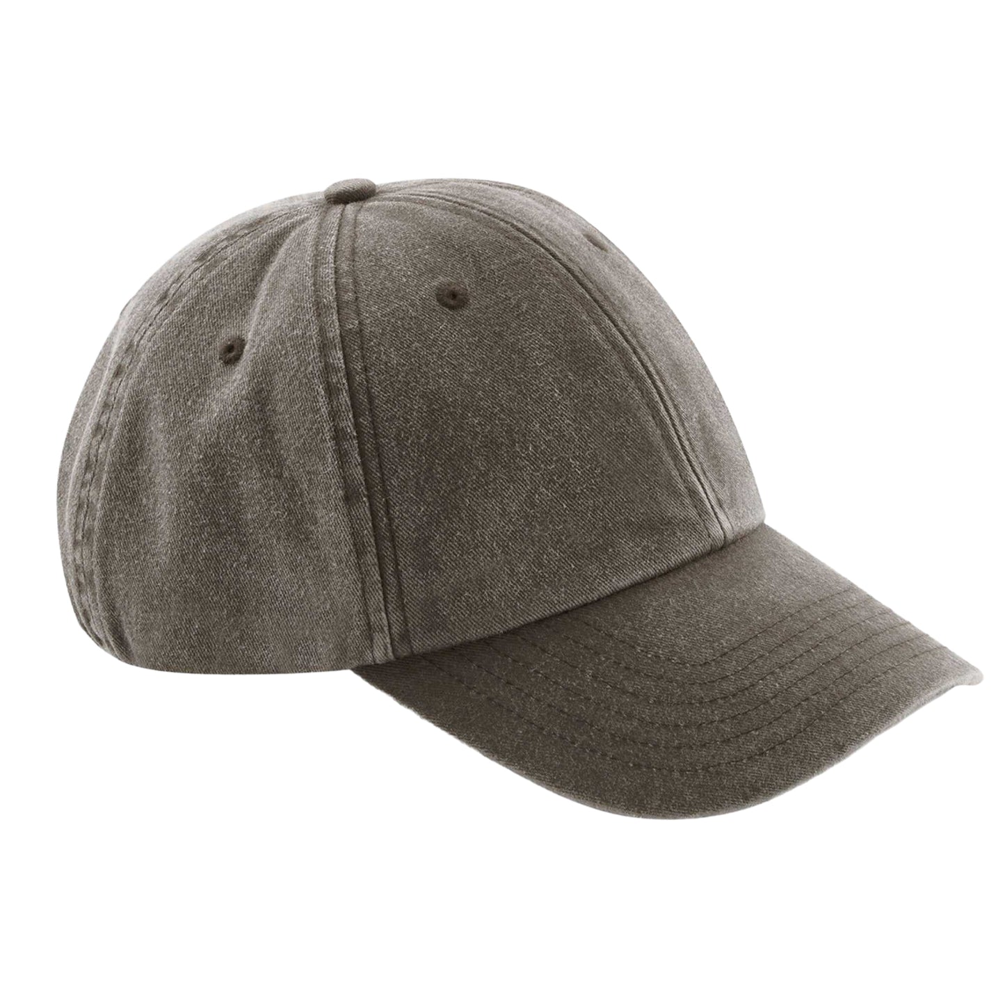 Vintage Brown - Front - Beechfield Unisex Low Profile Vintage Denim-Look Cap