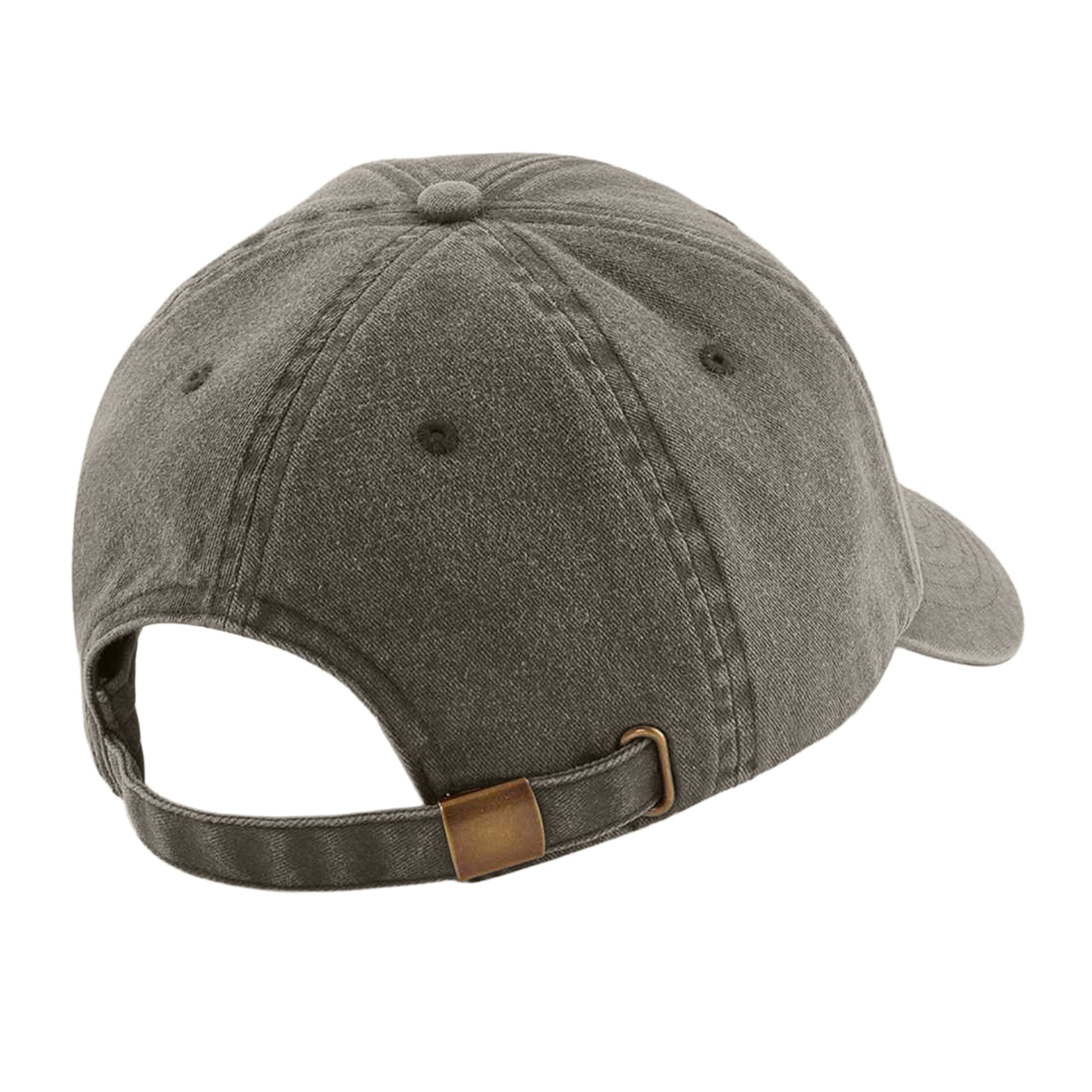 Vintage Brown - Back - Beechfield Unisex Low Profile Vintage Denim-Look Cap