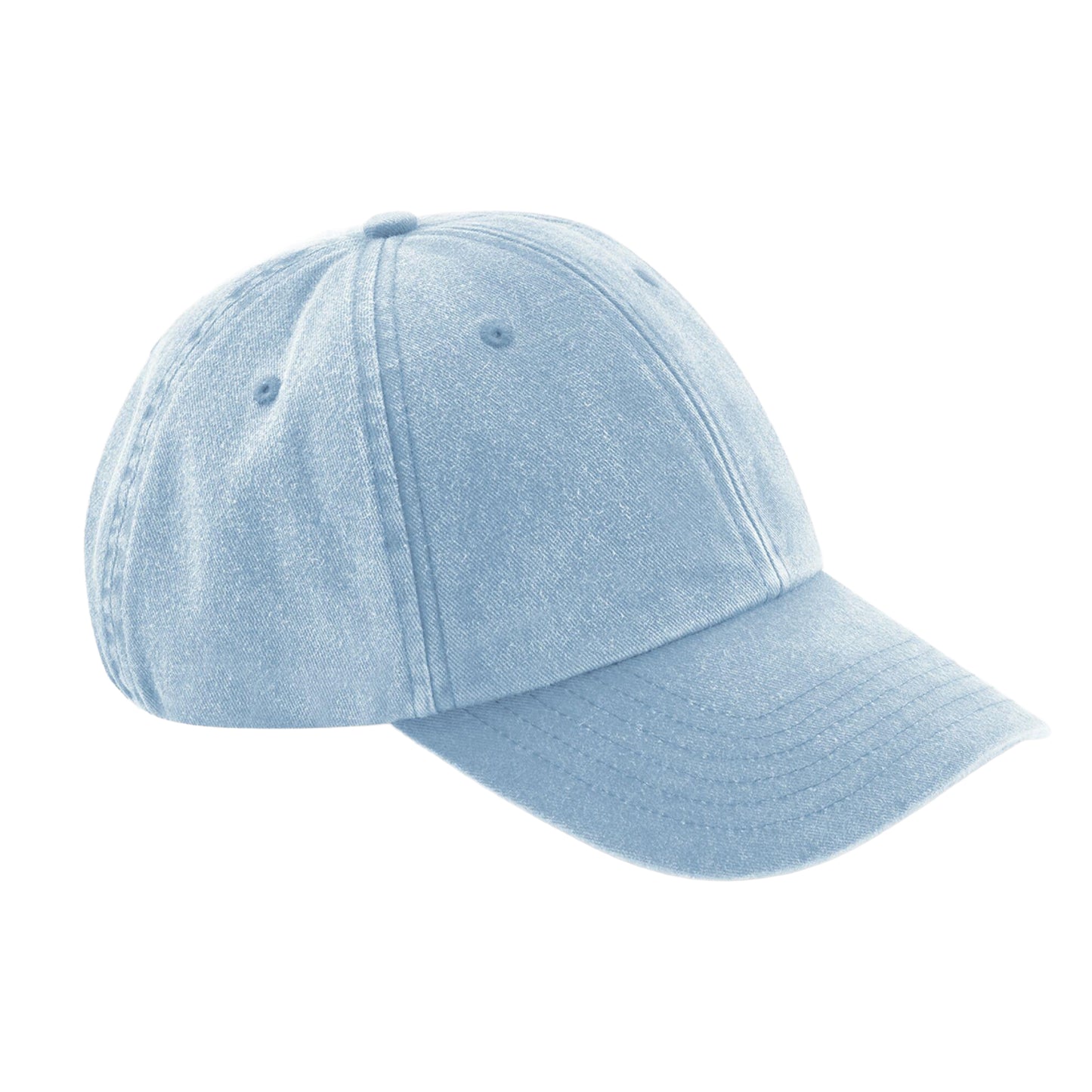 Vintage Light Blue - Front - Beechfield Unisex Low Profile Vintage Denim-Look Cap