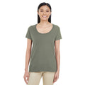 Graphite Heather - Pack Shot - Gildan Womens-Ladies Short Sleeve Deep Scoop Neck T-Shirt