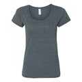 Dark Heather - Front - Gildan Womens-Ladies Short Sleeve Deep Scoop Neck T-Shirt