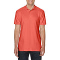 Bright Salmon - Back - Gildan Softstyle Mens Short Sleeve Double Pique Polo Shirt