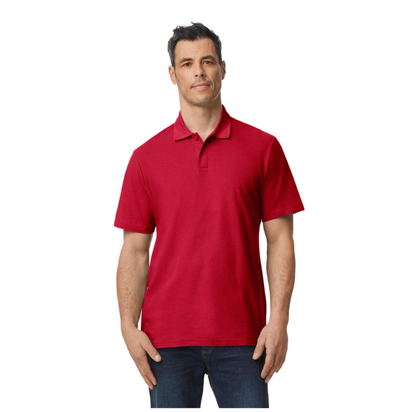 Cherry Red - Back - Gildan Softstyle Mens Short Sleeve Double Pique Polo Shirt