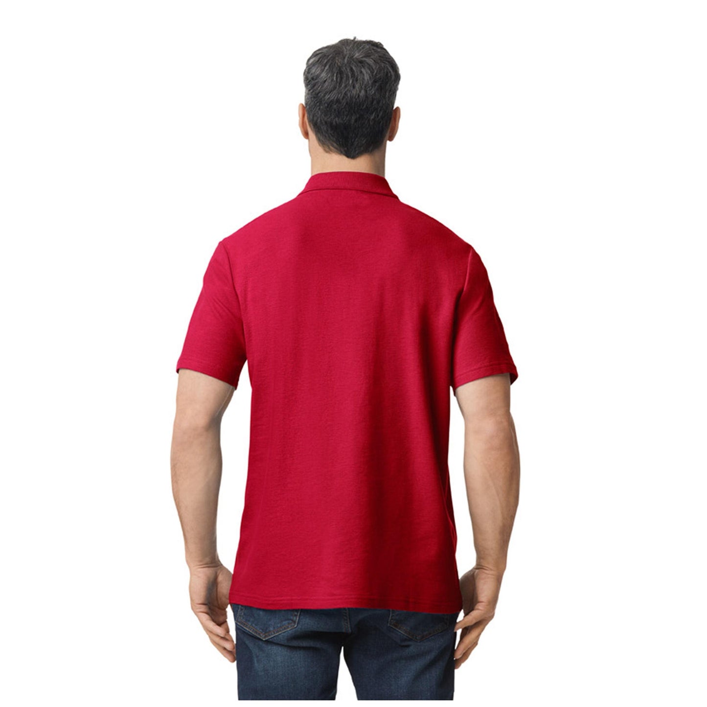 Cherry Red - Lifestyle - Gildan Softstyle Mens Short Sleeve Double Pique Polo Shirt
