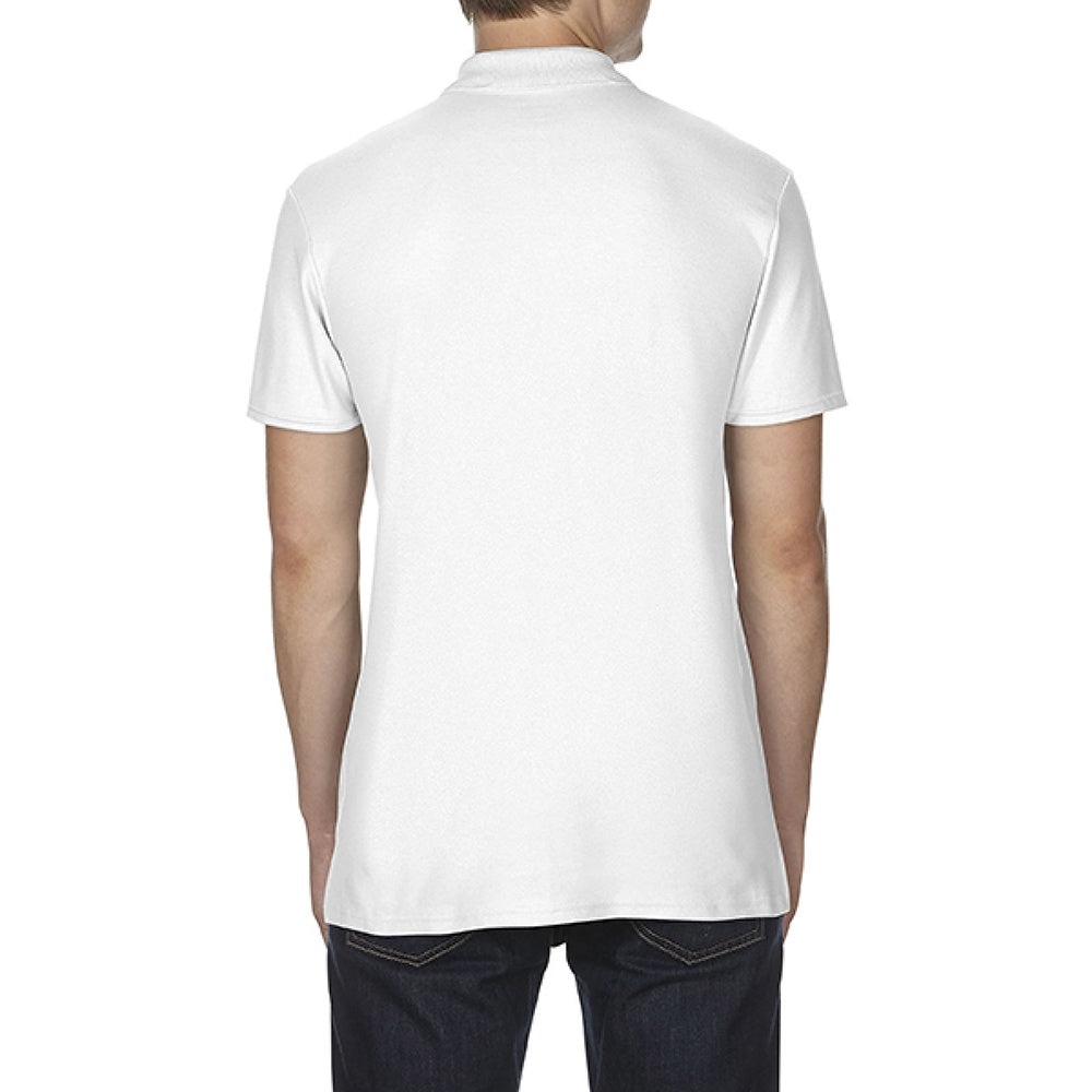 White - Side - Gildan Softstyle Mens Short Sleeve Double Pique Polo Shirt
