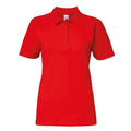 Red - Front - Gildan Softstyle Womens-Ladies Short Sleeve Double Pique Polo Shirt