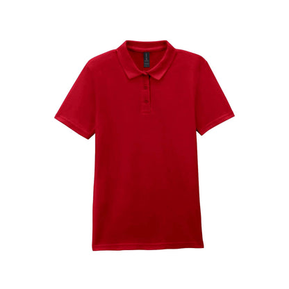 Cherry Red - Back - Gildan Softstyle Womens-Ladies Short Sleeve Double Pique Polo Shirt