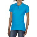 Sapphire - Back - Gildan Softstyle Womens-Ladies Short Sleeve Double Pique Polo Shirt