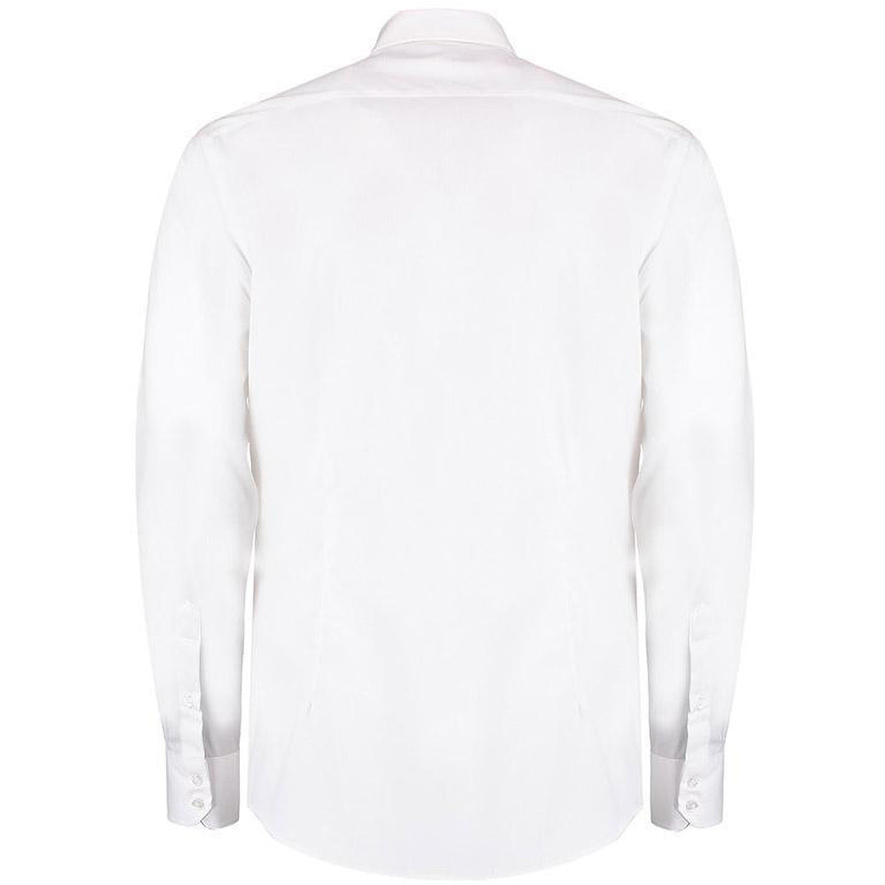 White - Back - Kustom Kit Mens Long Sleeve Oxford Twill Shirt