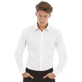 White - Side - Kustom Kit Mens Long Sleeve Oxford Twill Shirt