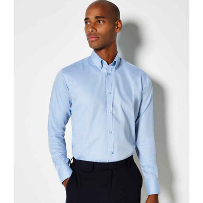Light Blue - Side - Kustom Kit Mens Long Sleeve Oxford Twill Shirt