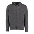 Dark Grey Marl - Front - Kustom Kit Mens Full Zip Hooded Sweatshirt