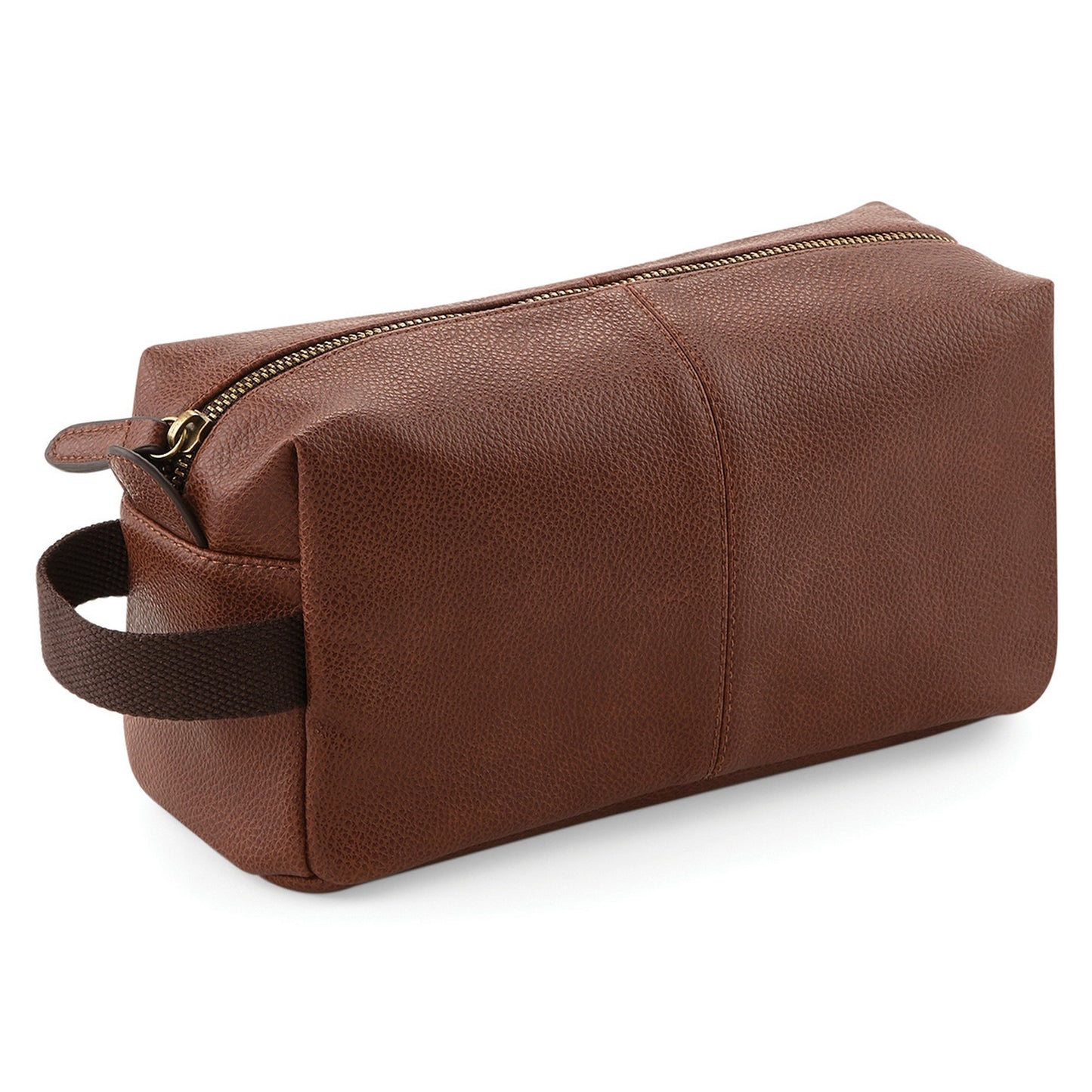 Tan - Front - Quadra NuHide Faux Leather Washbag