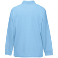 Sky Blue - Side - Fruit Of The Loom Childrens Long Sleeve 65-35 Pique Polo - Childrens Polo Shirts