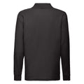 Black - Back - Fruit Of The Loom Childrens Long Sleeve 65-35 Pique Polo - Childrens Polo Shirts