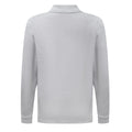 Dark Heather - Back - Fruit Of The Loom Childrens Long Sleeve 65-35 Pique Polo - Childrens Polo Shirts