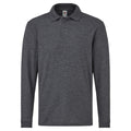 Heather Grey - Front - Fruit Of The Loom Childrens Long Sleeve 65-35 Pique Polo - Childrens Polo Shirts