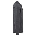 Heather Grey - Side - Fruit Of The Loom Childrens Long Sleeve 65-35 Pique Polo - Childrens Polo Shirts