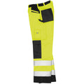 Hi-Vis Yellow - Close up - Result Safeguard Adults Unisex Hi Viz Cargo Trousers
