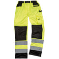 Hi-Vis Yellow - Back - Result Safeguard Adults Unisex Hi Viz Cargo Trousers