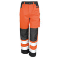 Hi Vis Orange - Front - Result Safeguard Adults Unisex Hi Viz Cargo Trousers