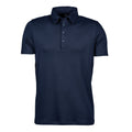 Navy Blue - Front - Tee Jays Mens Pima Short Sleeve Cotton Polo Shirt
