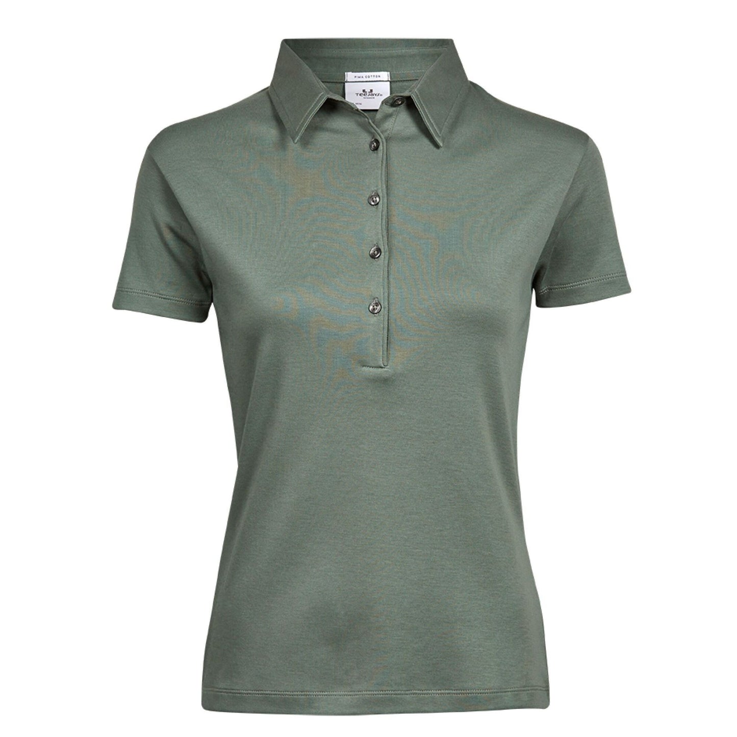 Leaf Green - Front - Tee Jays Womens-Ladies Pima Short Sleeve Cotton Polo Shirt