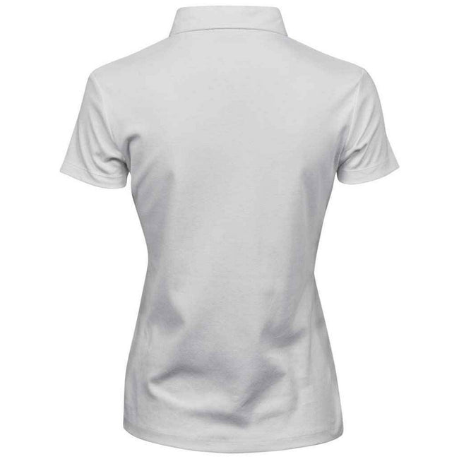 White - Back - Tee Jays Womens-Ladies Pima Short Sleeve Cotton Polo Shirt