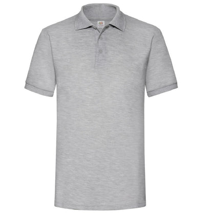 Heather Grey - Front - Fruit Of The Loom Mens 65-35 Heavyweight Pique Short Sleeve Polo Shirt