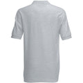 Heather Grey - Back - Fruit Of The Loom Mens 65-35 Heavyweight Pique Short Sleeve Polo Shirt