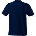 Deep Navy - Back - Fruit Of The Loom Mens 65-35 Heavyweight Pique Short Sleeve Polo Shirt