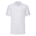 White - Front - Fruit Of The Loom Mens 65-35 Heavyweight Pique Short Sleeve Polo Shirt