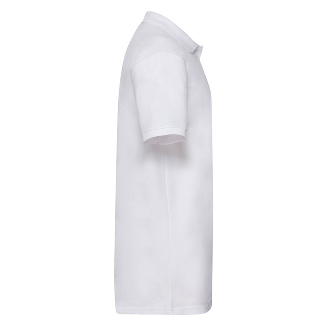 White - Lifestyle - Fruit Of The Loom Mens 65-35 Heavyweight Pique Short Sleeve Polo Shirt