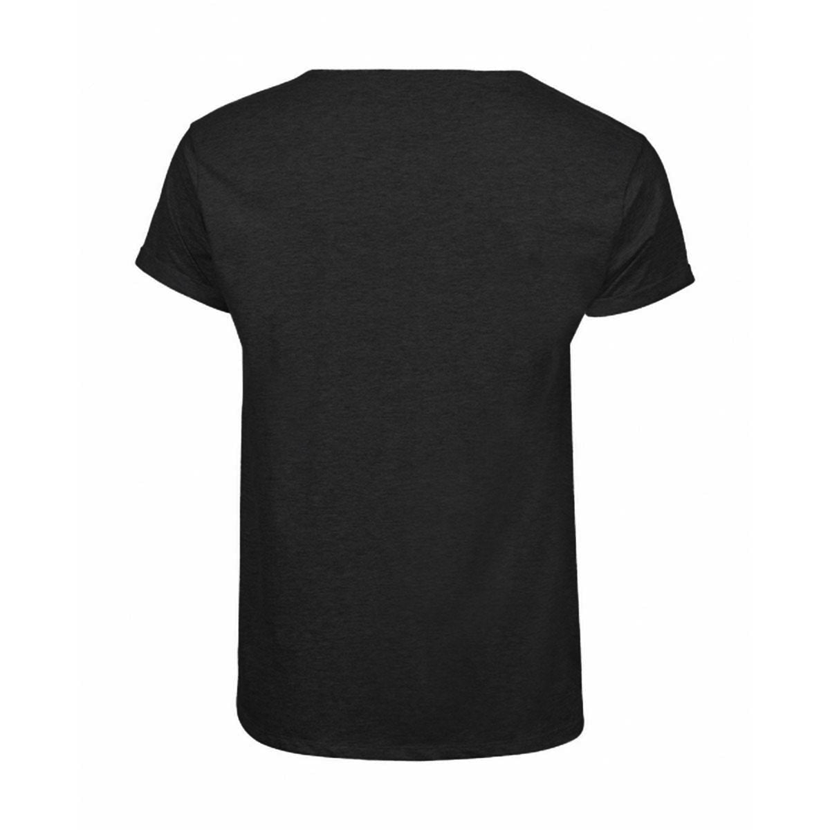 Black - Back - Tee Jays Mens Roll Sleeve Cotton T-Shirt
