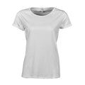 White - Front - Tee Jays Womens-Ladies Roll Sleeve Cotton T-Shirt