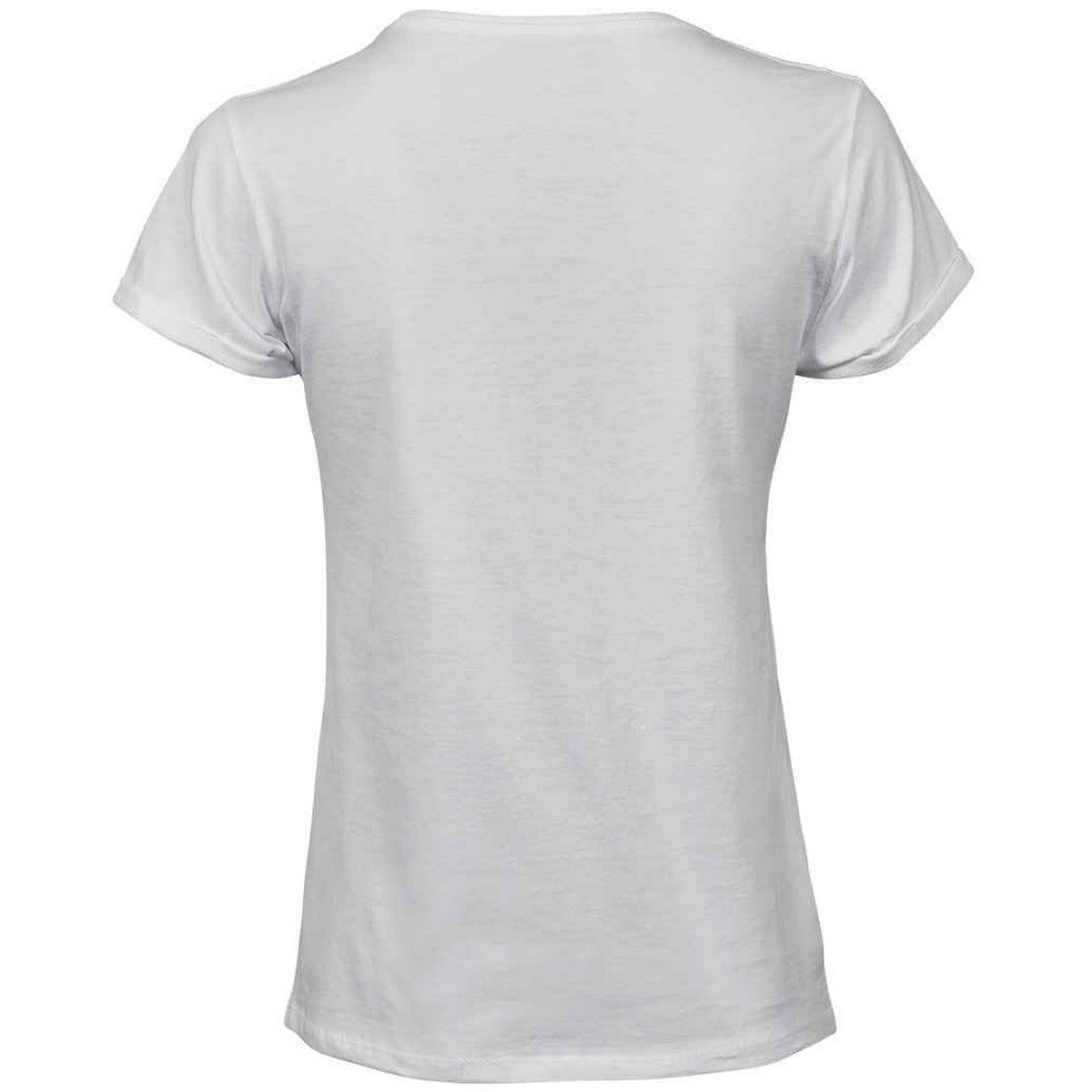 White - Back - Tee Jays Womens-Ladies Roll Sleeve Cotton T-Shirt