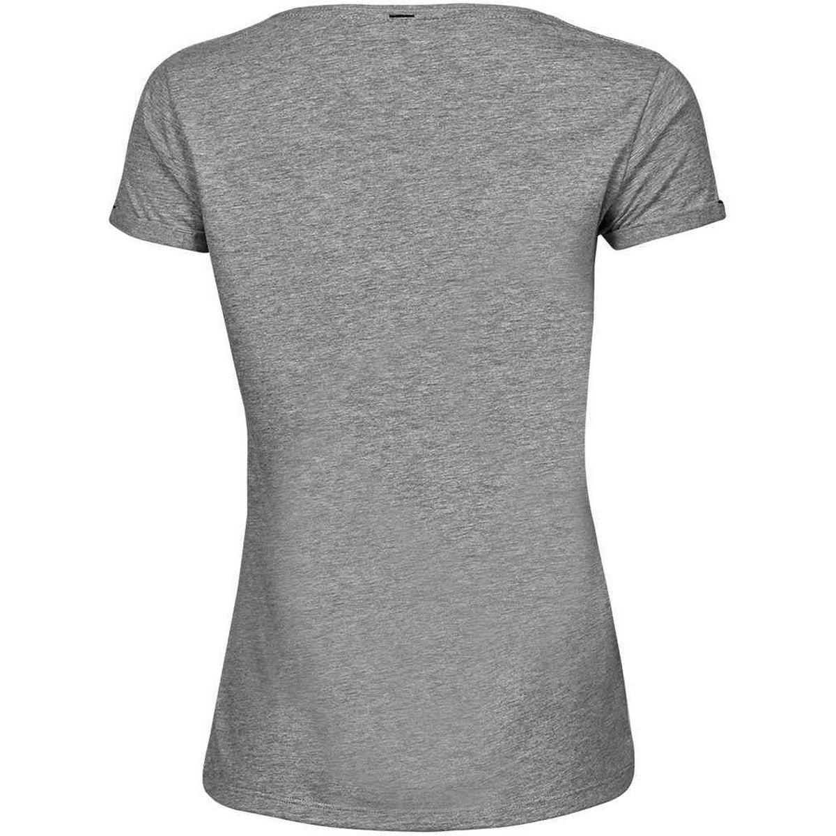 Heather Grey - Back - Tee Jays Womens-Ladies Roll Sleeve Cotton T-Shirt