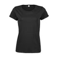 Black - Front - Tee Jays Womens-Ladies Roll Sleeve Cotton T-Shirt