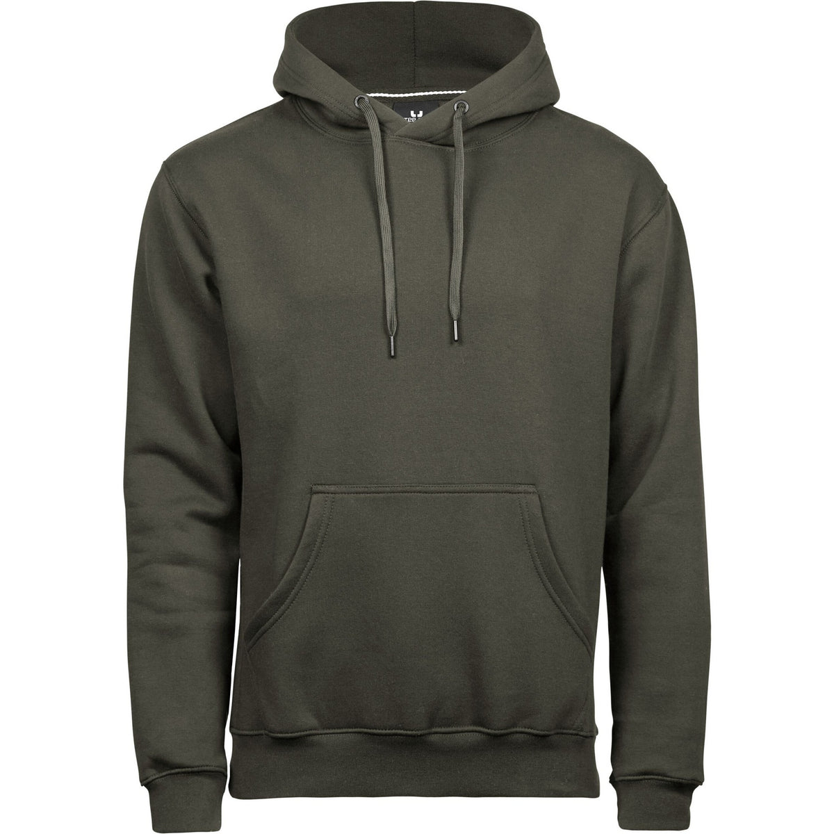 Deep Green - Front - Tee Jays Mens Hooded Cotton Blend Sweatshirt