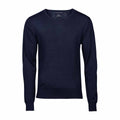 Navy Blue - Front - Tee Jays Mens Knitted V Neck Sweater