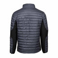 Space Grey-Black - Back - Teejays Mens Padded Full Zip Crossover Jacket